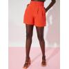 imageFloerns Womens Casual High Waisted Wide Leg Pleated Dressy Summer Workwear Shorts with PocketsOrange
