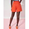 imageFloerns Womens Casual High Waisted Wide Leg Pleated Dressy Summer Workwear Shorts with PocketsOrange