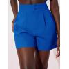 imageFloerns Womens Casual High Waisted Wide Leg Pleated Dressy Summer Workwear Shorts with PocketsRoyal Blue