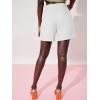 imageFloerns Womens Casual High Waisted Wide Leg Pleated Dressy Summer Workwear Shorts with PocketsWhite