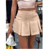 imageFloerns Womens Casual Pleated Hem Mini Skirt School Uniform Short SkirtsApricot