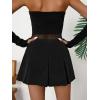 imageFloerns Womens Casual Pleated Hem Mini Skirt School Uniform Short SkirtsBlack