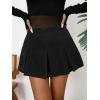 imageFloerns Womens Casual Pleated Hem Mini Skirt School Uniform Short SkirtsBlack