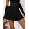 imageFloerns Womens Casual Pleated Hem Mini Skirt School Uniform Short SkirtsBlack