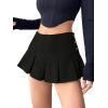imageFloerns Womens Casual Pleated Hem Mini Skirt School Uniform Short SkirtsBlack Corduroy