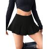 imageFloerns Womens Casual Pleated Hem Mini Skirt School Uniform Short SkirtsBlack Corduroy