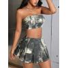 imageFloerns Womens Casual Pleated Hem Mini Skirt School Uniform Short SkirtsDark Grey