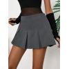 imageFloerns Womens Casual Pleated Hem Mini Skirt School Uniform Short SkirtsGrey