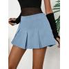 imageFloerns Womens Casual Pleated Hem Mini Skirt School Uniform Short SkirtsLight Blue
