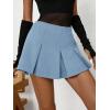 imageFloerns Womens Casual Pleated Hem Mini Skirt School Uniform Short SkirtsLight Blue