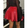 imageFloerns Womens Casual Pleated Hem Mini Skirt School Uniform Short SkirtsRed