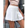 imageFloerns Womens Casual Pleated Hem Mini Skirt School Uniform Short SkirtsWhite