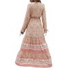 imageFloerns Womens Floral Print Boho V Neck Long Sleeve Flowy Maxi DressApricot