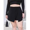 imageFloerns Womens Plus Size Asymmetrical Skorts High Waisted Skirts ShortsBlack