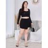imageFloerns Womens Plus Size Asymmetrical Skorts High Waisted Skirts ShortsBlack