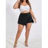 imageFloerns Womens Plus Size Asymmetrical Skorts High Waisted Skirts ShortsBlack Ink