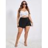 imageFloerns Womens Plus Size Asymmetrical Skorts High Waisted Skirts ShortsBlack Ink