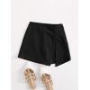 imageFloerns Womens Plus Size Asymmetrical Skorts High Waisted Skirts ShortsBlack Plain
