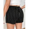 imageFloerns Womens Plus Size Asymmetrical Skorts High Waisted Skirts ShortsBlack Striped