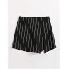 imageFloerns Womens Plus Size Asymmetrical Skorts High Waisted Skirts ShortsBlack Striped
