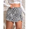 imageFloerns Womens Plus Size Asymmetrical Skorts High Waisted Skirts ShortsBlack White Striped