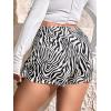 imageFloerns Womens Plus Size Asymmetrical Skorts High Waisted Skirts ShortsBlack White Striped