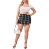 imageFloerns Womens Plus Size Asymmetrical Skorts High Waisted Skirts ShortsBlack and White