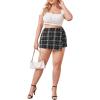 imageFloerns Womens Plus Size Asymmetrical Skorts High Waisted Skirts ShortsBlack and White