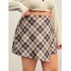 imageFloerns Womens Plus Size Asymmetrical Skorts High Waisted Skirts ShortsBrown Plaid