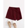 imageFloerns Womens Plus Size Asymmetrical Skorts High Waisted Skirts ShortsBurgundy