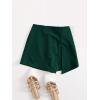 imageFloerns Womens Plus Size Asymmetrical Skorts High Waisted Skirts ShortsForest Green