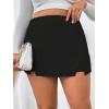 imageFloerns Womens Plus Size Asymmetrical Skorts High Waisted Skirts ShortsJet Black