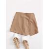 imageFloerns Womens Plus Size Asymmetrical Skorts High Waisted Skirts ShortsKhaki