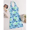 imageFloerns Womens Sleeveless Halter Backless Tie Back Floral Bodycon Mini DressBlue Floral