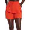 imageFloerns Womens Casual High Waisted Wide Leg Pleated Dressy Summer Workwear Shorts with PocketsOrange