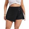 imageFloerns Womens Plus Size Asymmetrical Skorts High Waisted Skirts ShortsBlack Ink