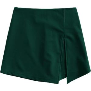 imageFloerns Womens Plus Size Asymmetrical Skorts High Waisted Skirts ShortsForest Green