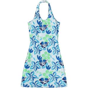 imageFloerns Womens Sleeveless Halter Backless Tie Back Floral Bodycon Mini DressBlue Floral