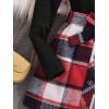imageFloerns Girls 2 Piece Outfit High Neck Tee Shirt with Plaid Mini Skirt SetBlack Ink Red