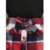 imageFloerns Girls 2 Piece Outfit High Neck Tee Shirt with Plaid Mini Skirt SetBlack Ink Red