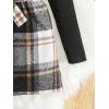 imageFloerns Girls 2 Piece Outfit High Neck Tee Shirt with Plaid Mini Skirt SetBlack Tartan