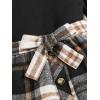 imageFloerns Girls 2 Piece Outfit High Neck Tee Shirt with Plaid Mini Skirt SetBlack Tartan