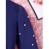 imageFloerns Girls 2 Piece Outfit High Neck Tee Shirt with Plaid Mini Skirt SetNavy Blue Multi