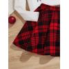 imageFloerns Girls 2 Piece Outfit High Neck Tee Shirt with Plaid Mini Skirt SetWhite and Red