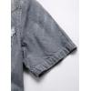 imageFloerns Mens Causal Ripped Button Front Dual Pocket Short Sleeve Denim Shirt Without TeeA Grey