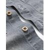 imageFloerns Mens Causal Ripped Button Front Dual Pocket Short Sleeve Denim Shirt Without TeeA Grey