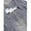 imageFloerns Mens Causal Ripped Button Front Dual Pocket Short Sleeve Denim Shirt Without TeeA Grey