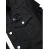 imageFloerns Mens Causal Ripped Button Front Dual Pocket Short Sleeve Denim Shirt Without TeeBlack