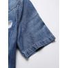 imageFloerns Mens Causal Ripped Button Front Dual Pocket Short Sleeve Denim Shirt Without TeeBlue