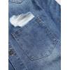 imageFloerns Mens Causal Ripped Button Front Dual Pocket Short Sleeve Denim Shirt Without TeeBlue